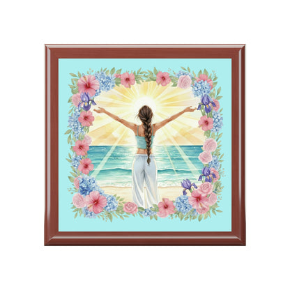 The Vivian - Ocean Breeze Jewelry Box with Floral Design for Treasure Storage