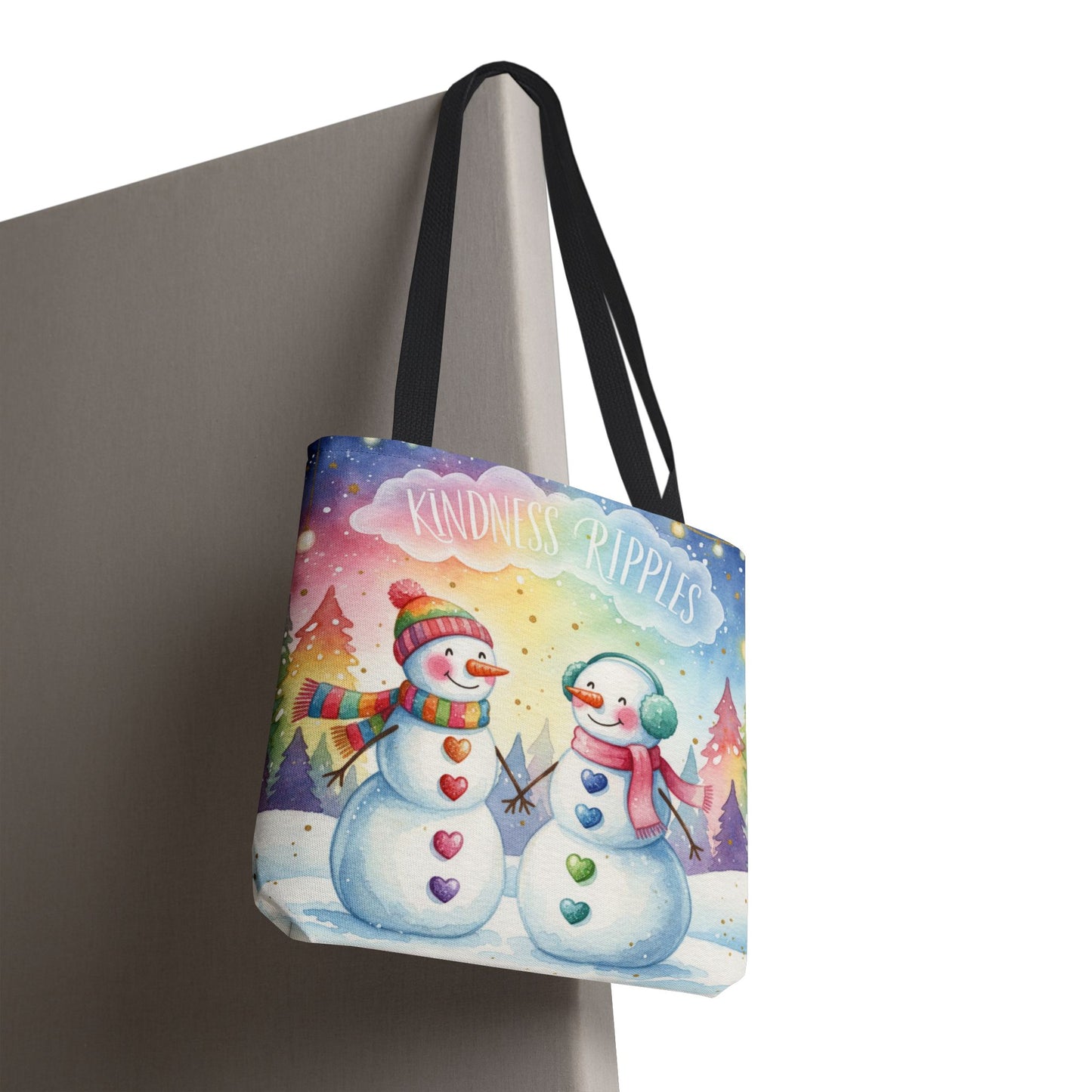 Whimsical Snowman Tote Bag - Kindness Ripples Design