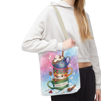 Colorful Hot Cocoa Tote Bag – Festive Winter Vibes