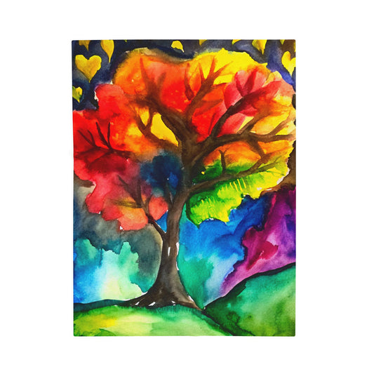 The "Tree of Hope" Velveteen Plush Blanket - Cozy Throw for Fall, Home Decor, Warm Gift, Snuggle Time, Autumn Festival