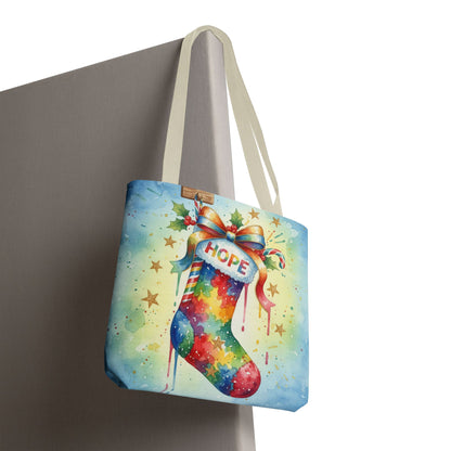 Colorful Holiday Hope Tote Bag