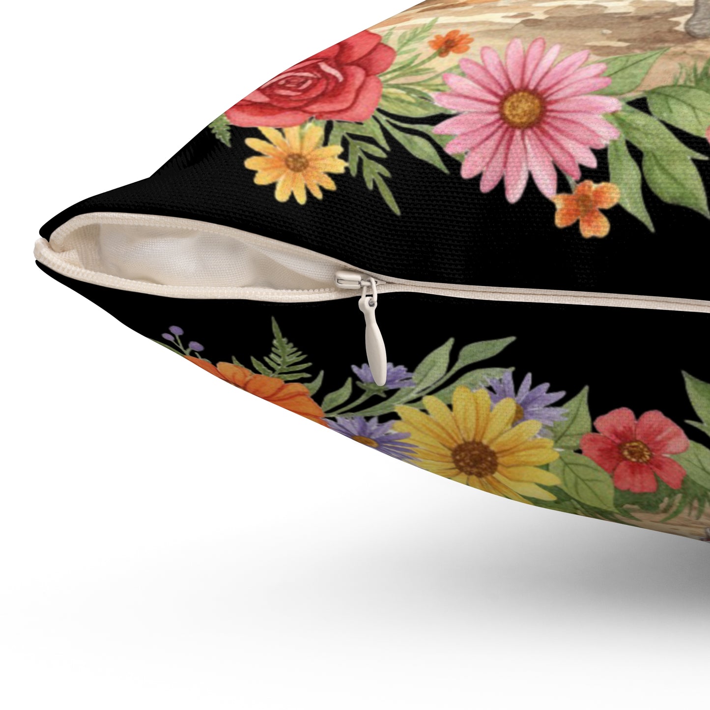 The Roxanne - Inspirational Floral Throw Pillow - "Determined and Capable"