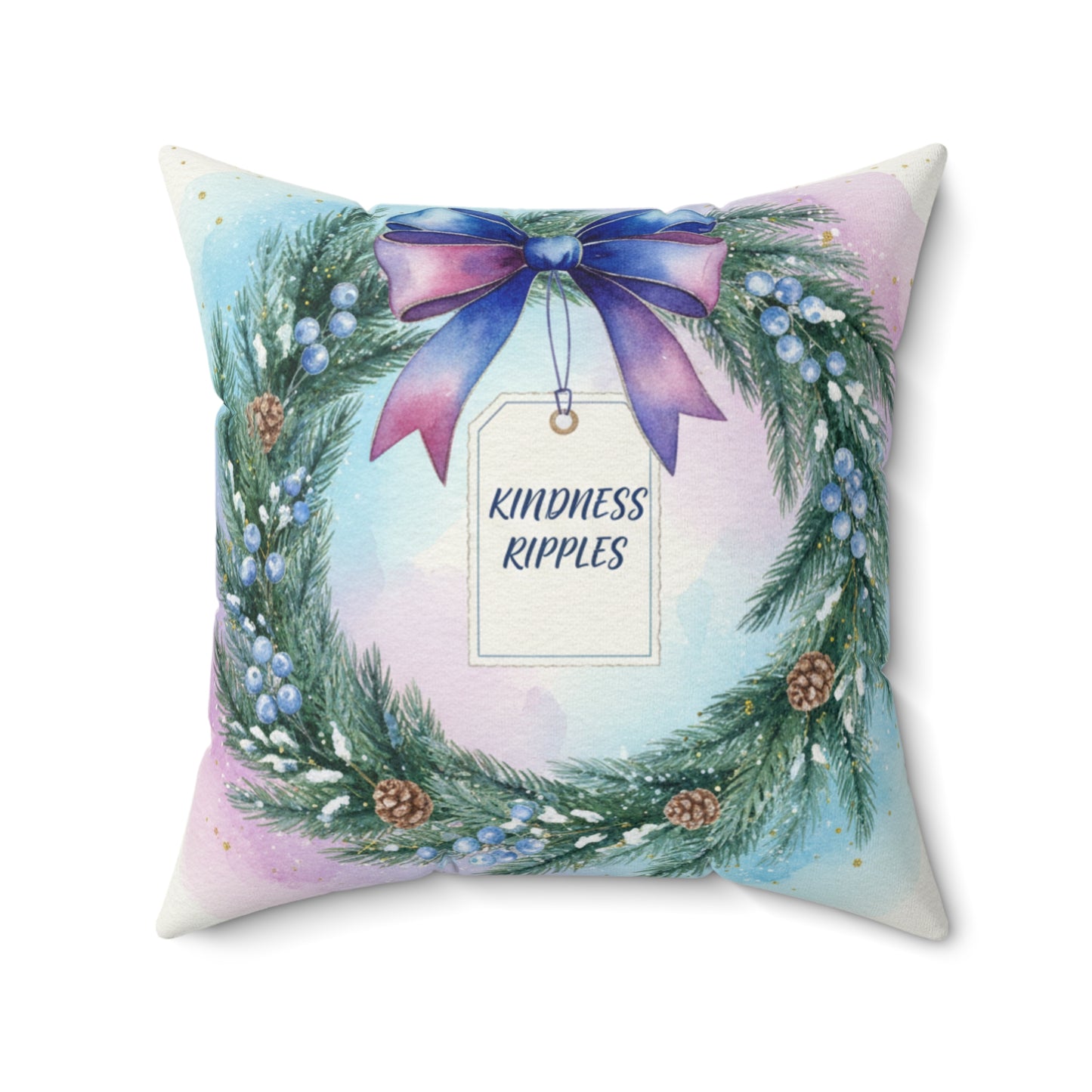 Kindness Ripples Decorative Pillow for Holiday Cheer Wreath