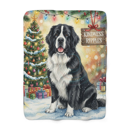 Christmas Gentle Newfoundland Sherpa Blanket — 'Kindness Ripples' Holiday Throw