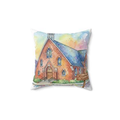Watercolor Church Square Pillow - Home Decor - Paying Homage to our beautiful St. William Community