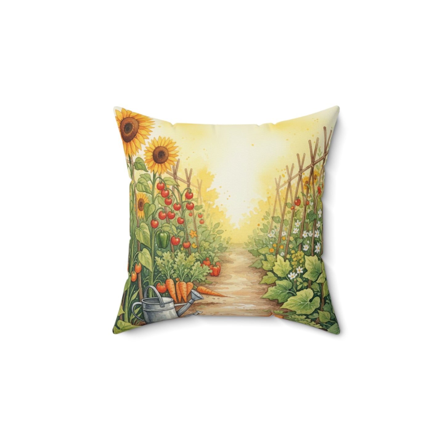 Sunshine Garden: Vibrant Watercolor Harvest Pillow