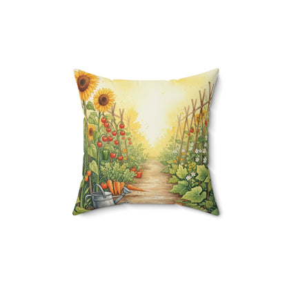 Sunshine Garden: Vibrant Watercolor Harvest Pillow