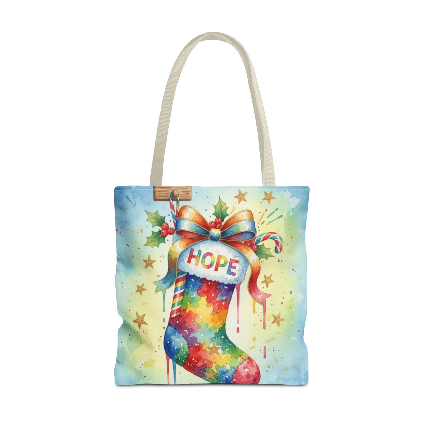 Colorful Holiday Hope Tote Bag