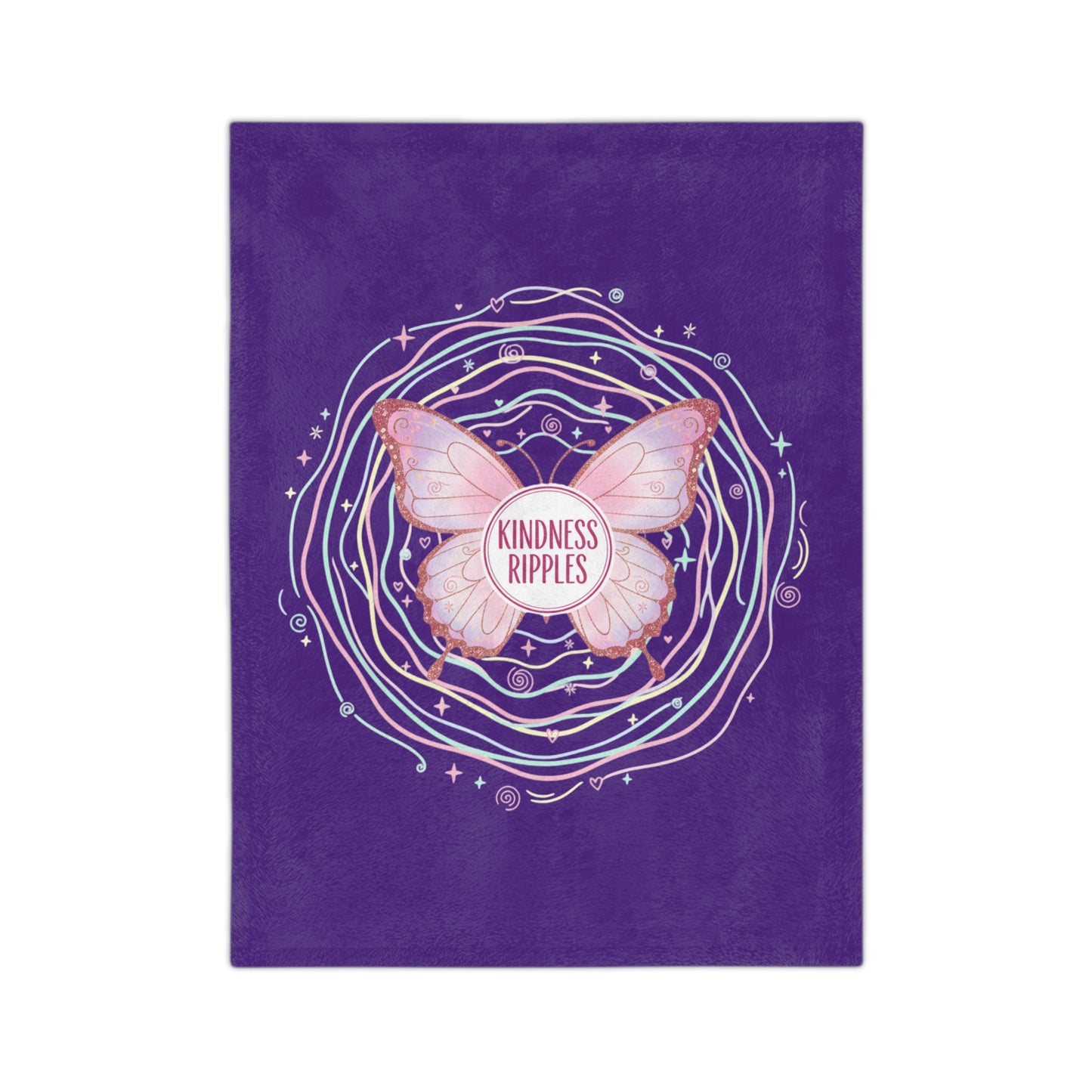 Butterfly Kindness Blanket - Cozy Velvet Throw for Self-Care, Gift for Baby, Girl Gift, Gift for Friends, Meditation, Home Decor, Comfort