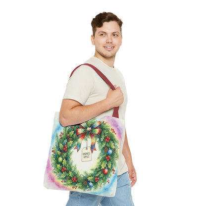 Holiday Wreath Tote Bag - Perfect for Christmas and Winter Celebrations
