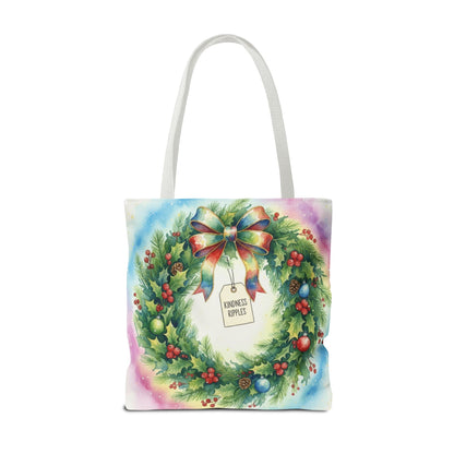 Holiday Wreath Tote Bag - Perfect for Christmas and Winter Celebrations