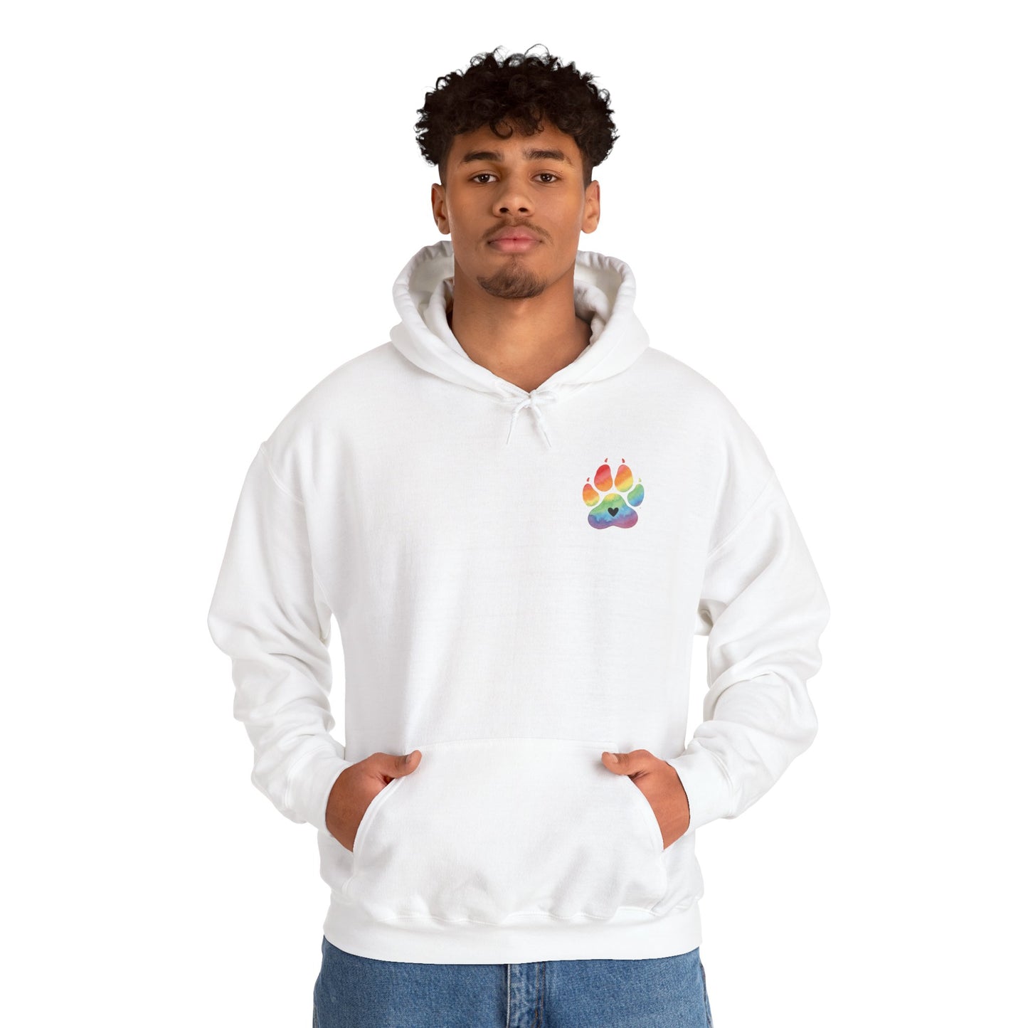 German Shepherd Rainbow Paw Hoodie --Pet Lover Sweatshirt  --Front and Back--Kindness Ripples