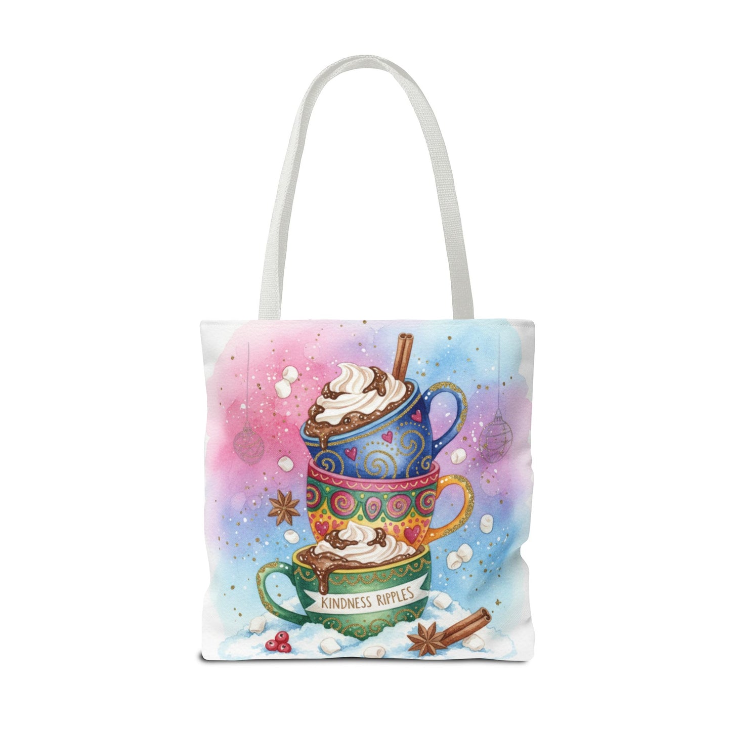 Colorful Hot Cocoa Tote Bag – Festive Winter Vibes