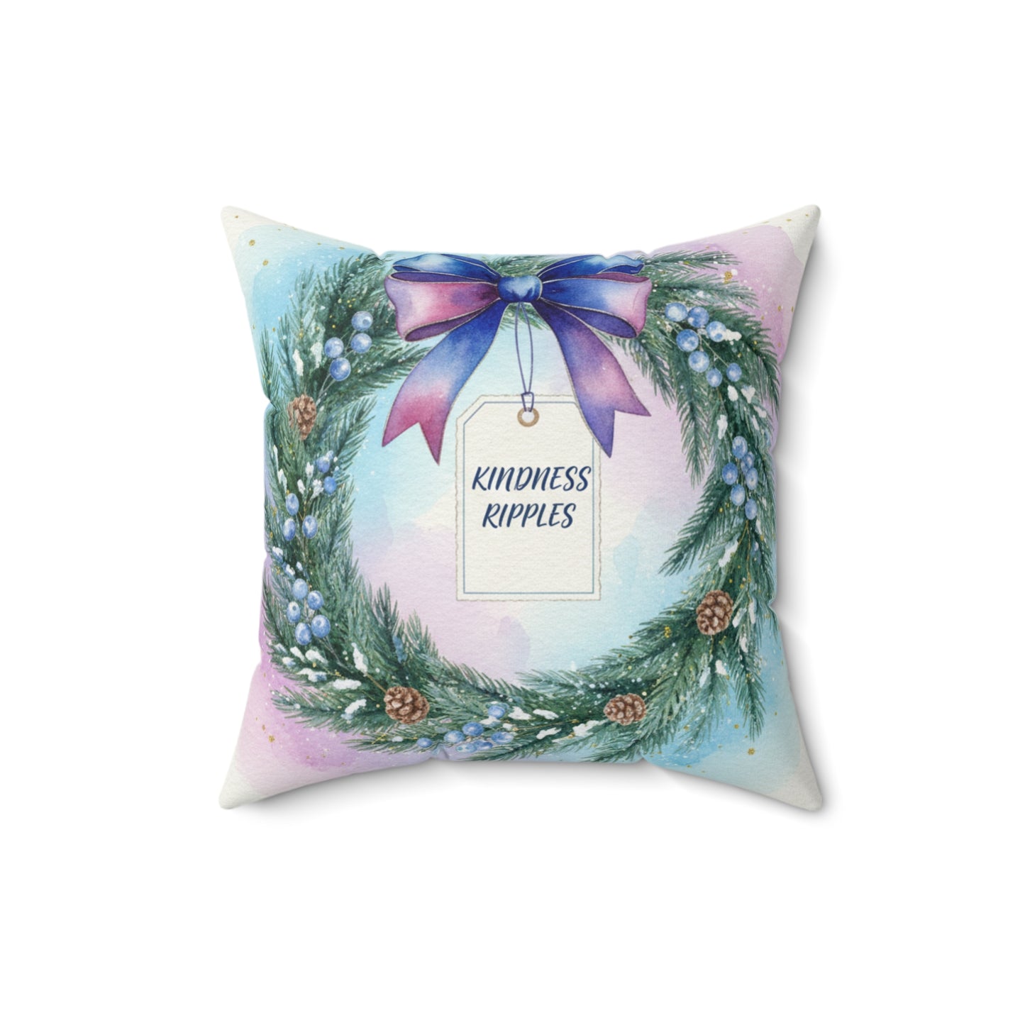 Kindness Ripples Decorative Pillow for Holiday Cheer Wreath