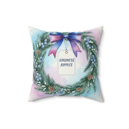 Kindness Ripples Decorative Pillow for Holiday Cheer Wreath