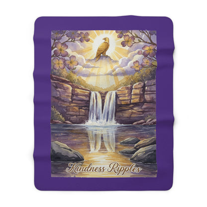TN Waterfalls Sherpa Fleece Kindness Ripples Blanket - Cozy Floral Throw for Comfort and Inspiration, Cookeville, TN, Dogwoods, Eagle, Waterfalls