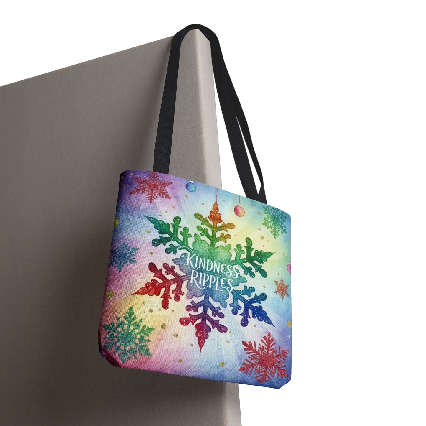 Kindness Ripples Winter Snowflake Tote Bag Colorful Kindness