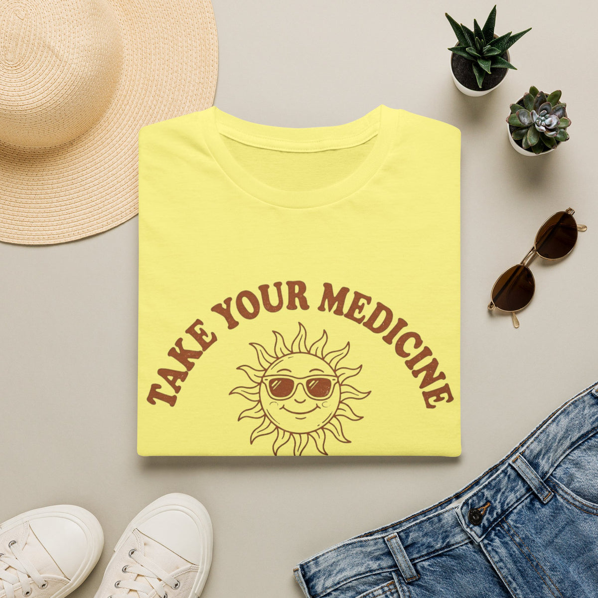 Take Your Medicine Sun T-Shirt — Self‑Prescribed Daily Sunshine Graphic Tee