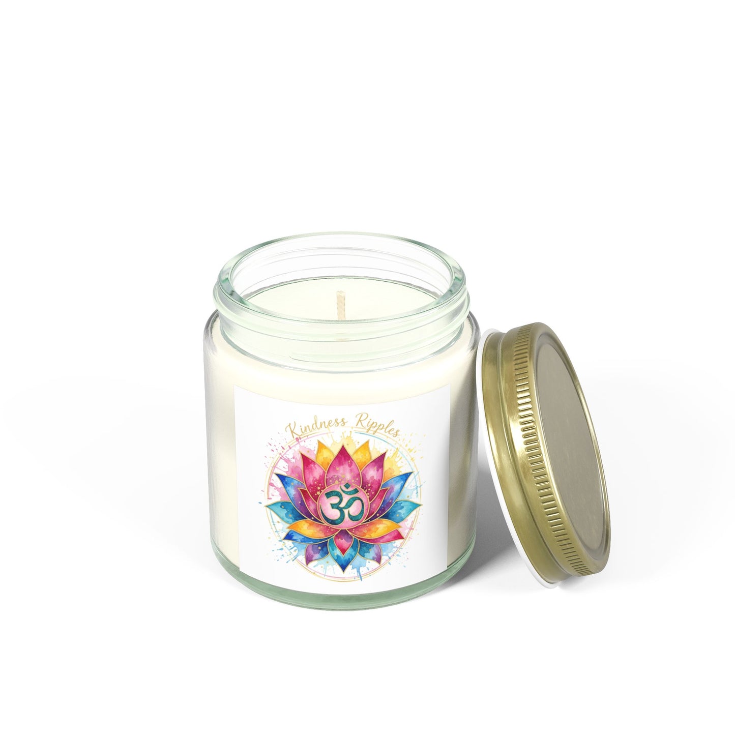 Meditation Scented Candle - Coconut Apricot Wax (4oz) | OM Symbol Aroma