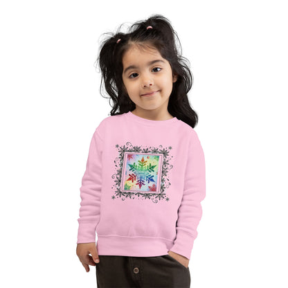 Rainbow Snowflake Toddler Sweatshirt - Kindness Ripples Design