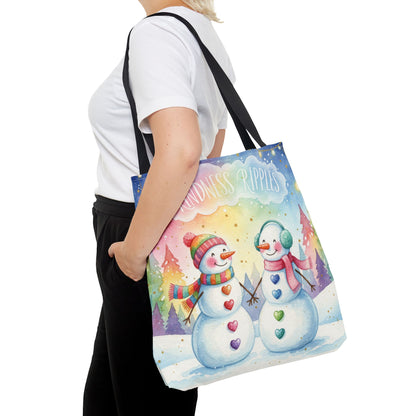 Whimsical Snowman Tote Bag - Kindness Ripples Design