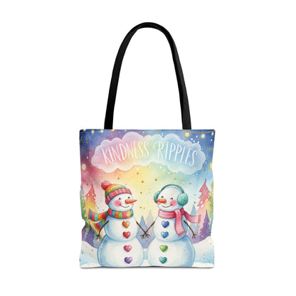Whimsical Snowman Tote Bag - Kindness Ripples Design