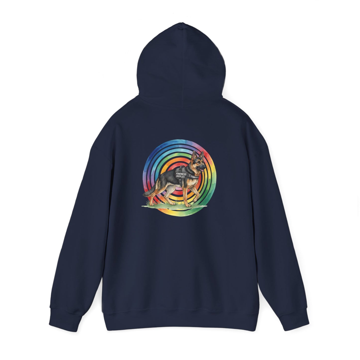 German Shepherd Rainbow Paw Hoodie --Pet Lover Sweatshirt  --Front and Back--Kindness Ripples