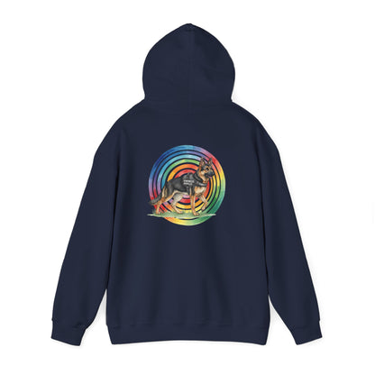German Shepherd Rainbow Paw Hoodie --Pet Lover Sweatshirt  --Front and Back--Kindness Ripples