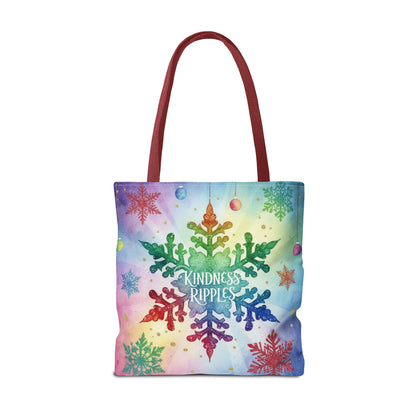 Kindness Ripples Winter Snowflake Tote Bag Colorful Kindness