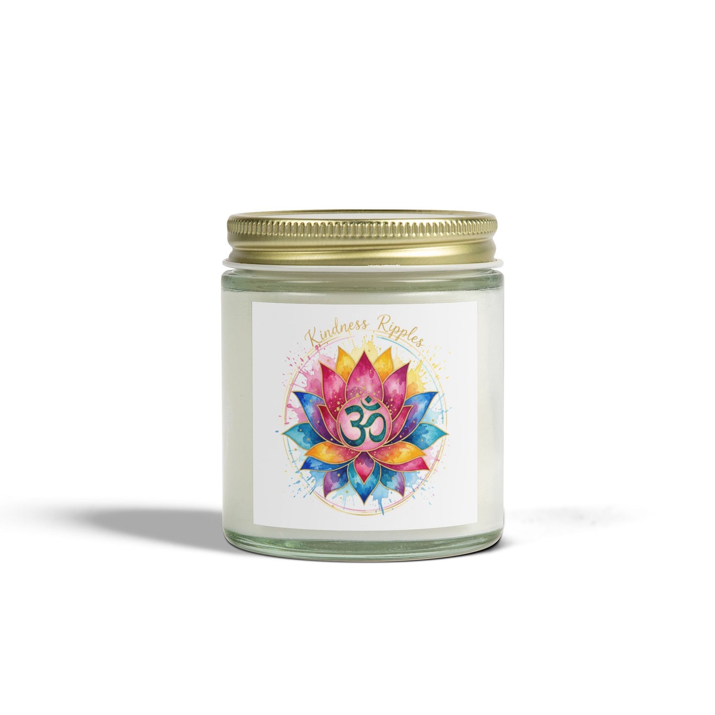 Meditation Scented Candle - Coconut Apricot Wax (4oz) | OM Symbol Aroma