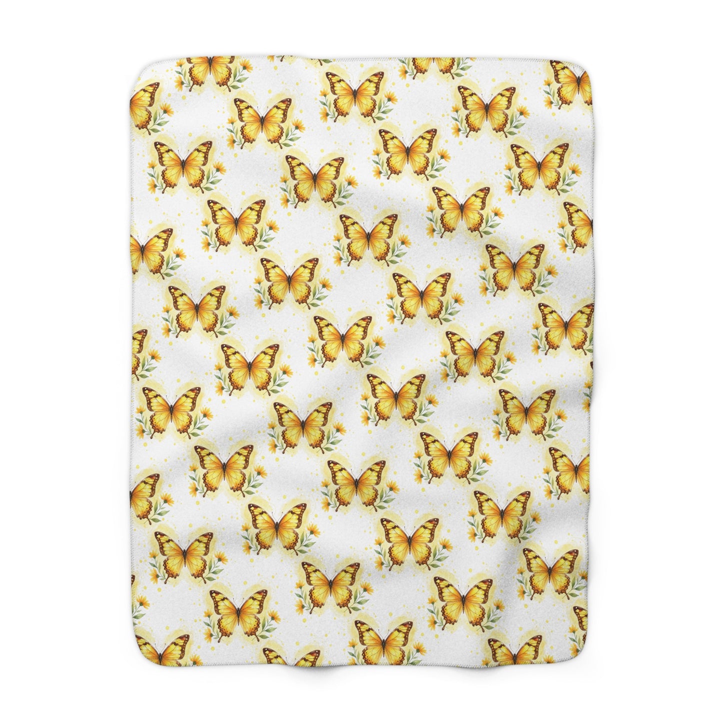 Beautiful Golden Majesty Butterfly Sherpa Blanket