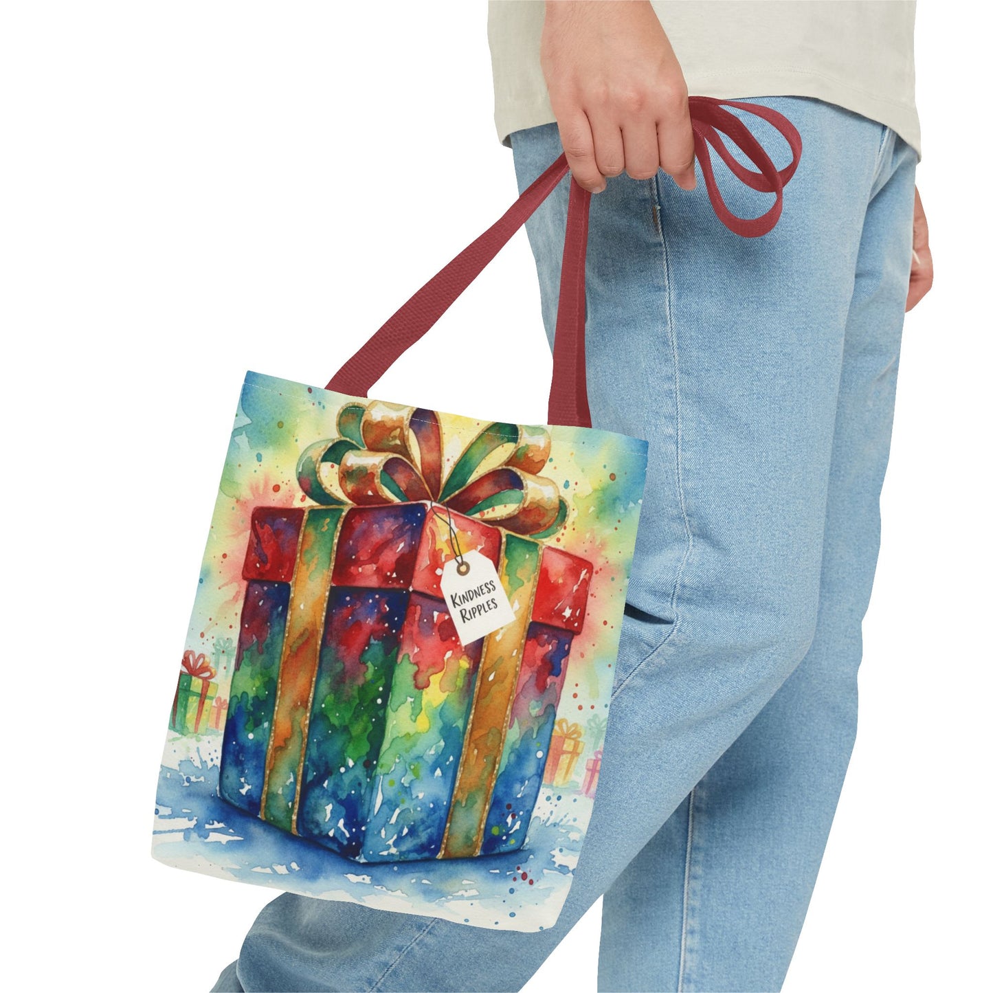 Colorful Gift Tote Bag - Perfect for Holidays & Celebrations -Simple message of Kindness - Reusable