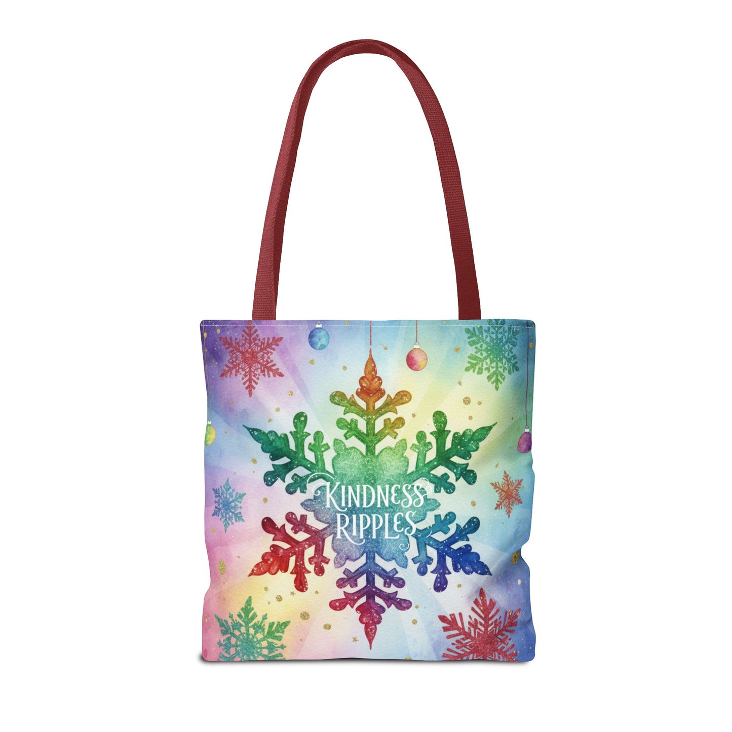 Kindness Ripples Winter Snowflake Tote Bag Colorful Kindness