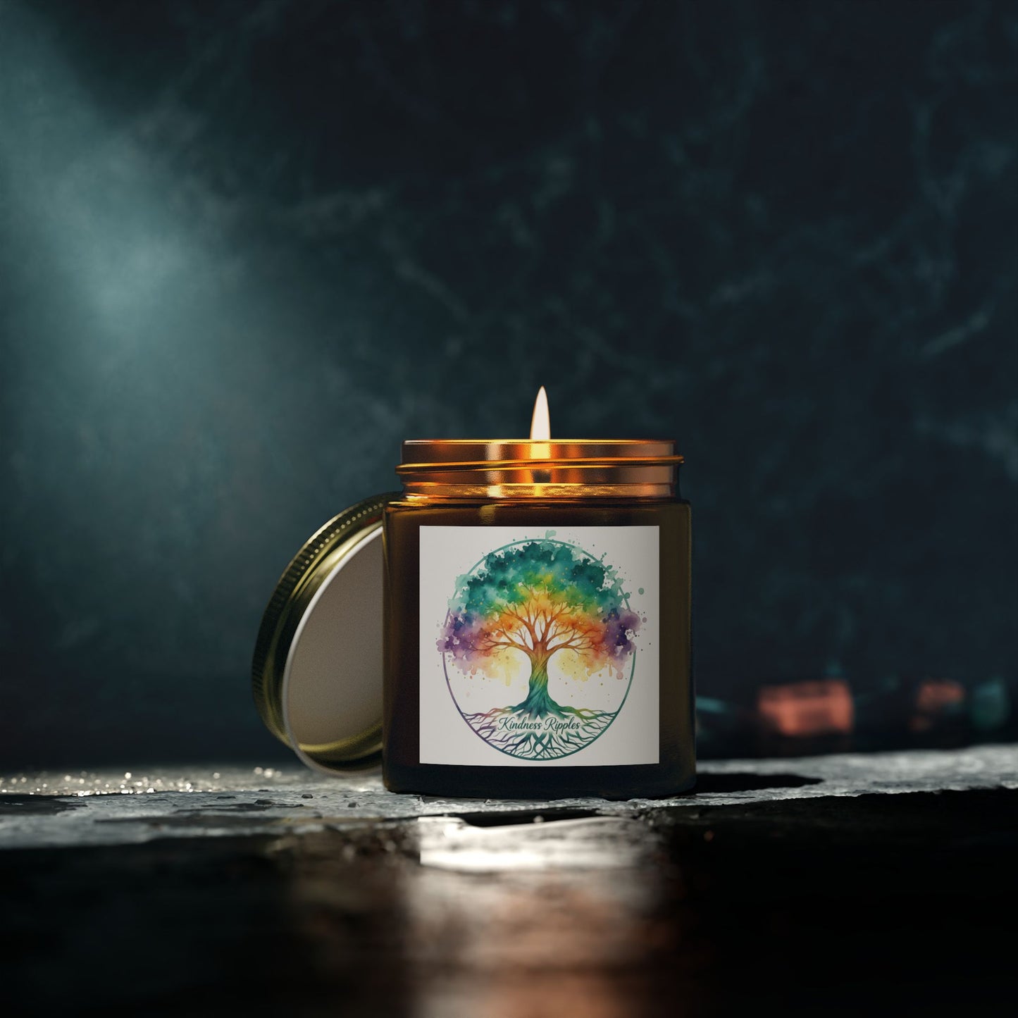 Rainbow Tree Scented Candle - Coconut Wax (4oz) - Kindness Collection
