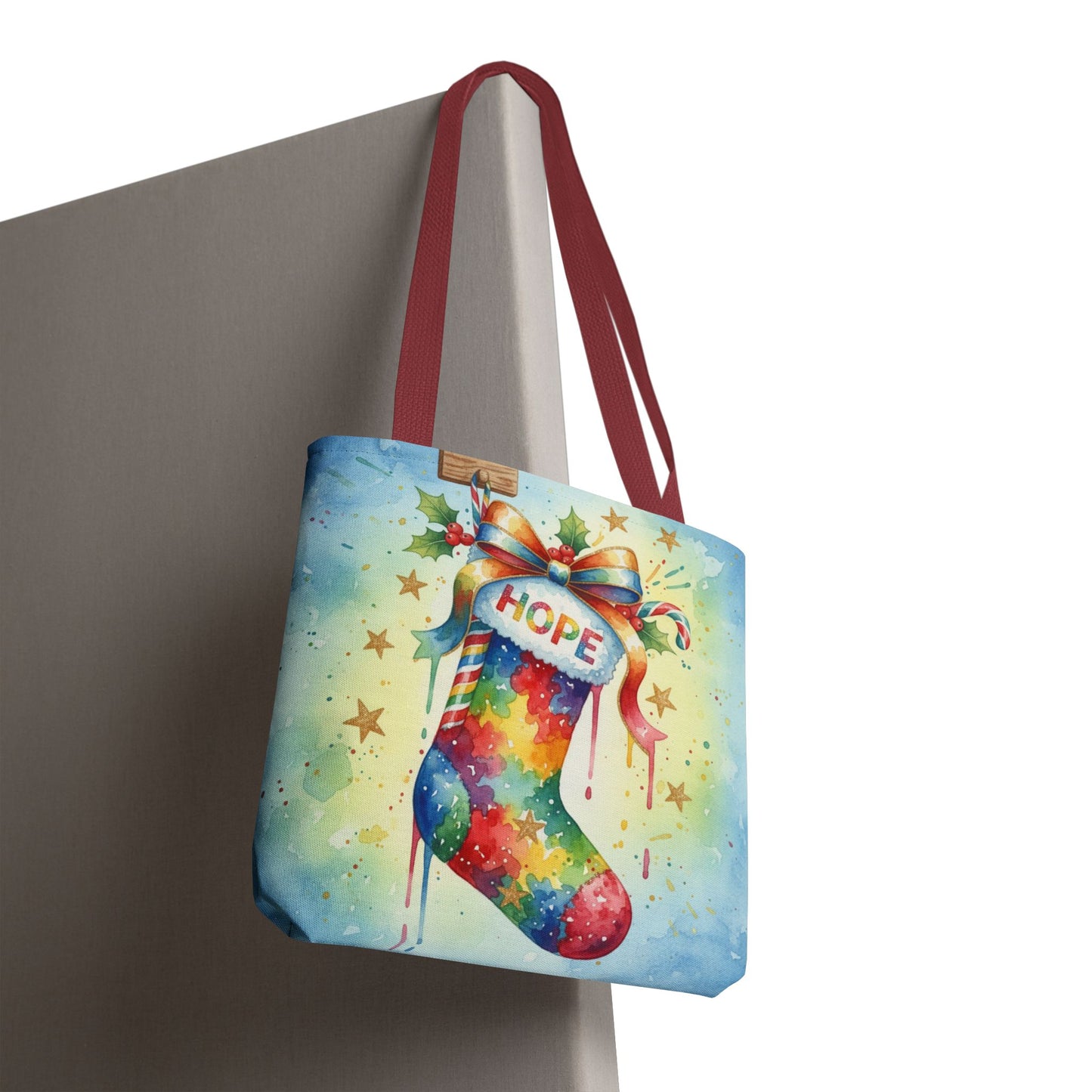 Colorful Holiday Hope Tote Bag
