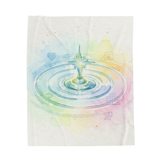 Velveteen Plush Blanket - Colorful Serenity for Nursing & Hospital Staff