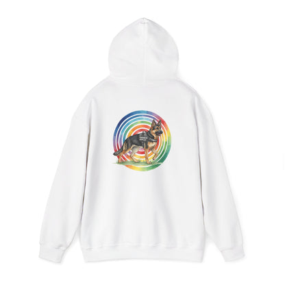 German Shepherd Rainbow Paw Hoodie --Pet Lover Sweatshirt  --Front and Back--Kindness Ripples