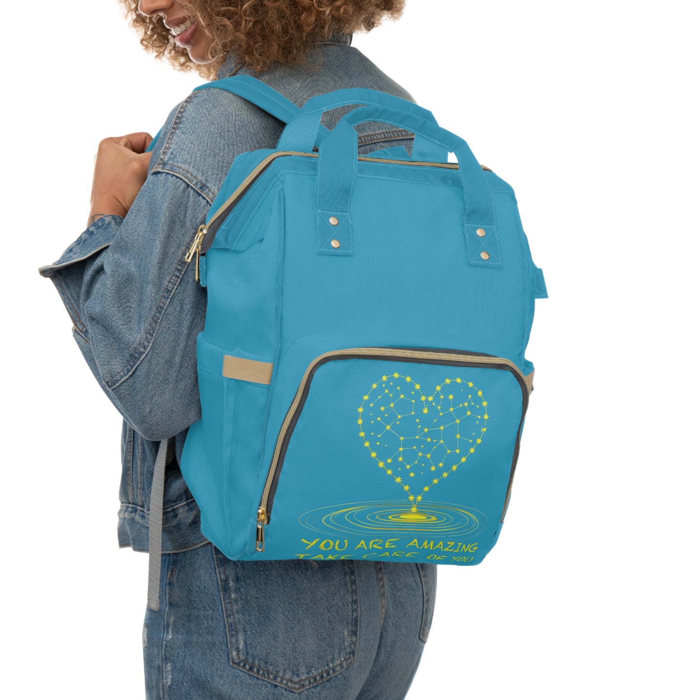 Stylish Multifunctional Diaper Backpack - "You Are Amazing"