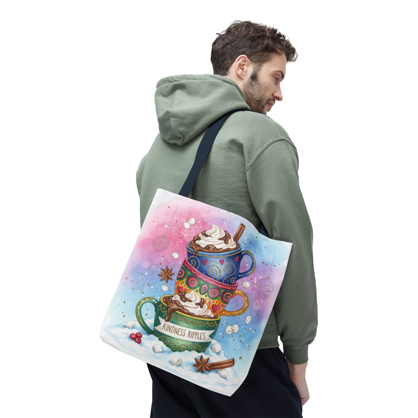 Colorful Hot Cocoa Tote Bag – Festive Winter Vibes