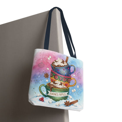 Colorful Hot Cocoa Tote Bag – Festive Winter Vibes