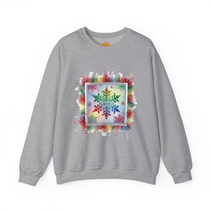 Rainbow Snowflake Kindness Crewneck Sweatshirt