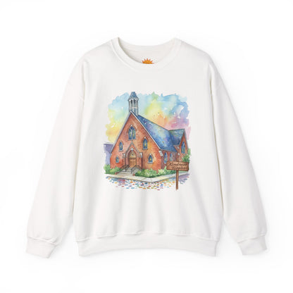 Colorful Church Watercolor Sweatshirt - Homage to the St. William Community