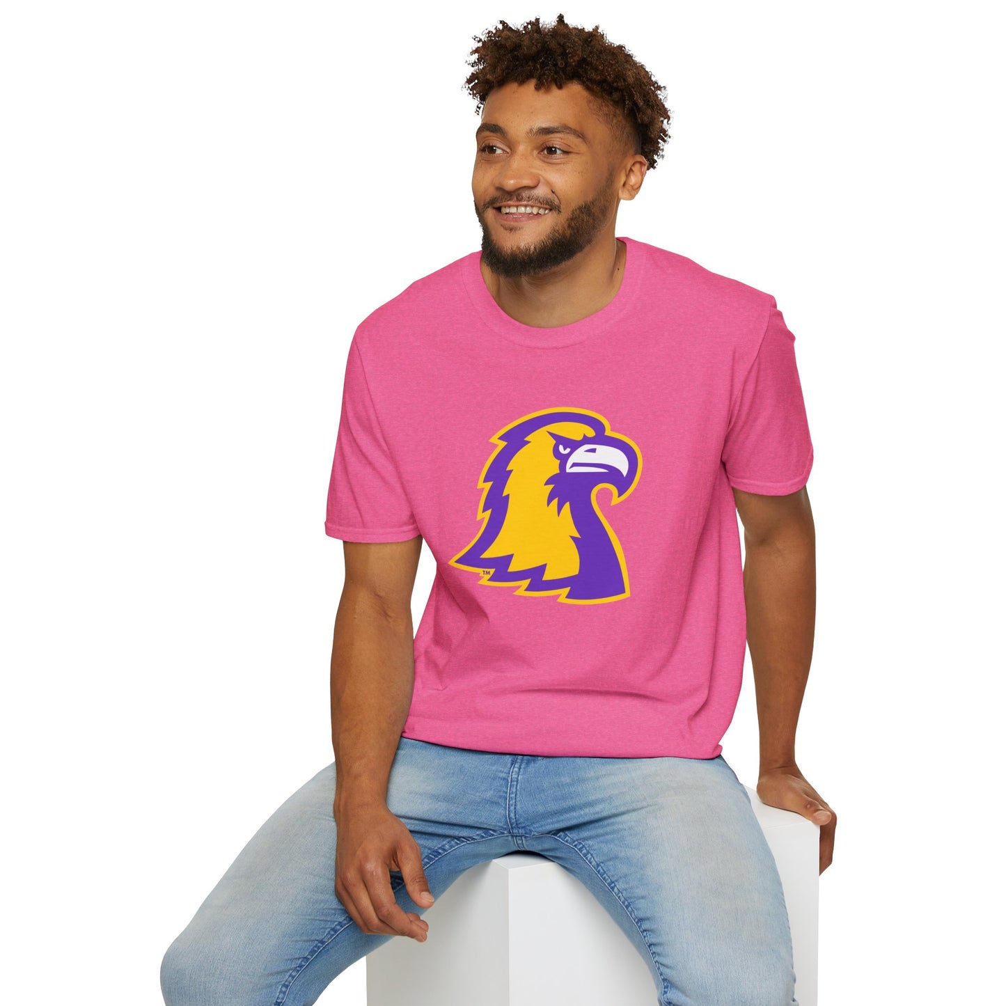 Golden Eagle Mascot Pink Out T-Shirt — Purple & Gold School Spirit Tee