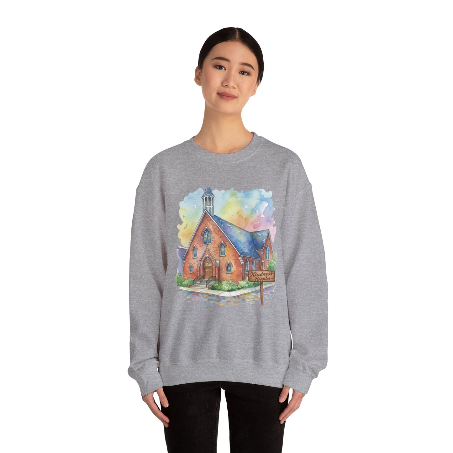 Colorful Church Watercolor Sweatshirt - Homage to the St. William Community