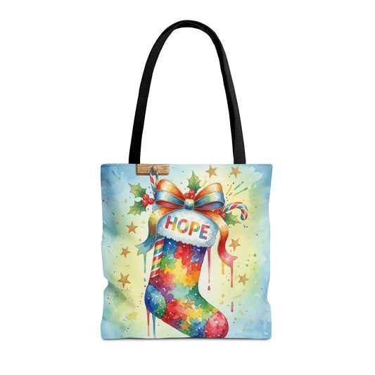 Colorful Holiday Hope Tote Bag