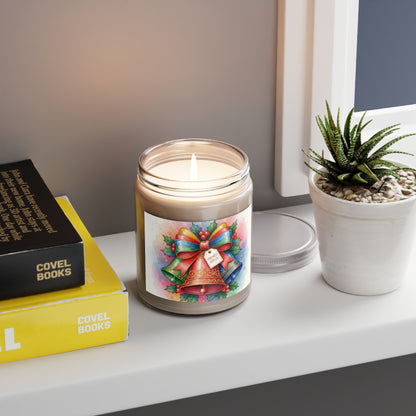 Festive Scented Soy Candle - Holiday Bells Design, 9oz