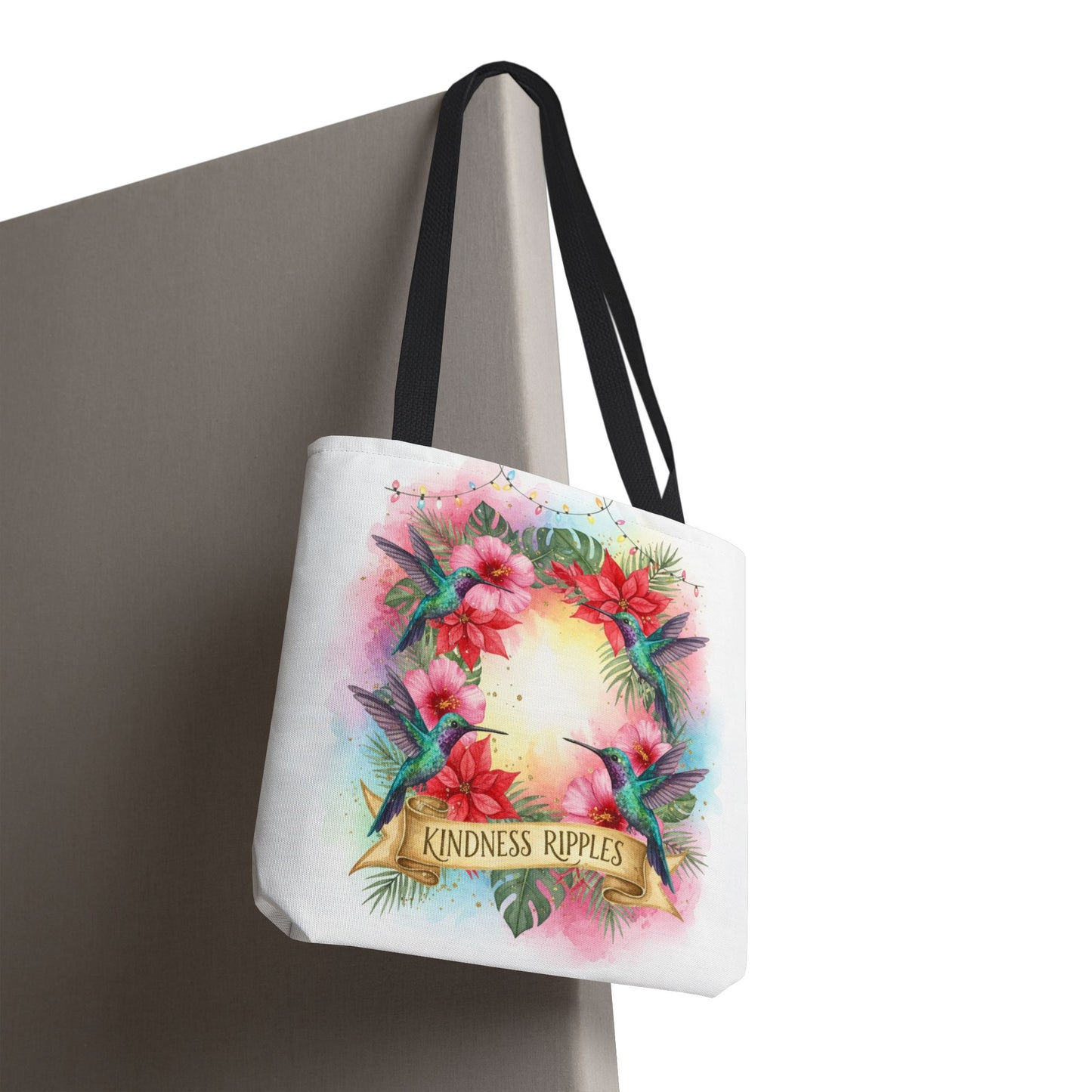 Colorful Kindness Christmas Hummingbirds Tote Bag