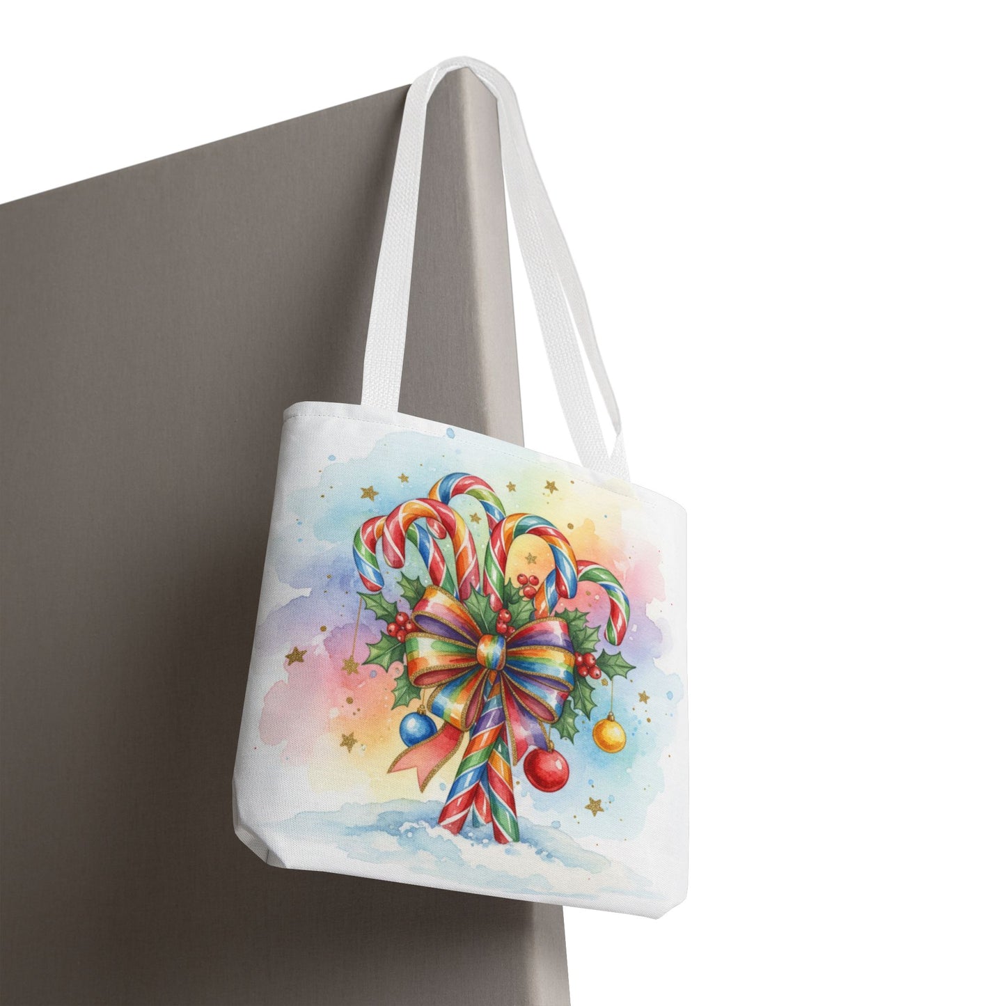 Festive Candy Cane Tote Bag