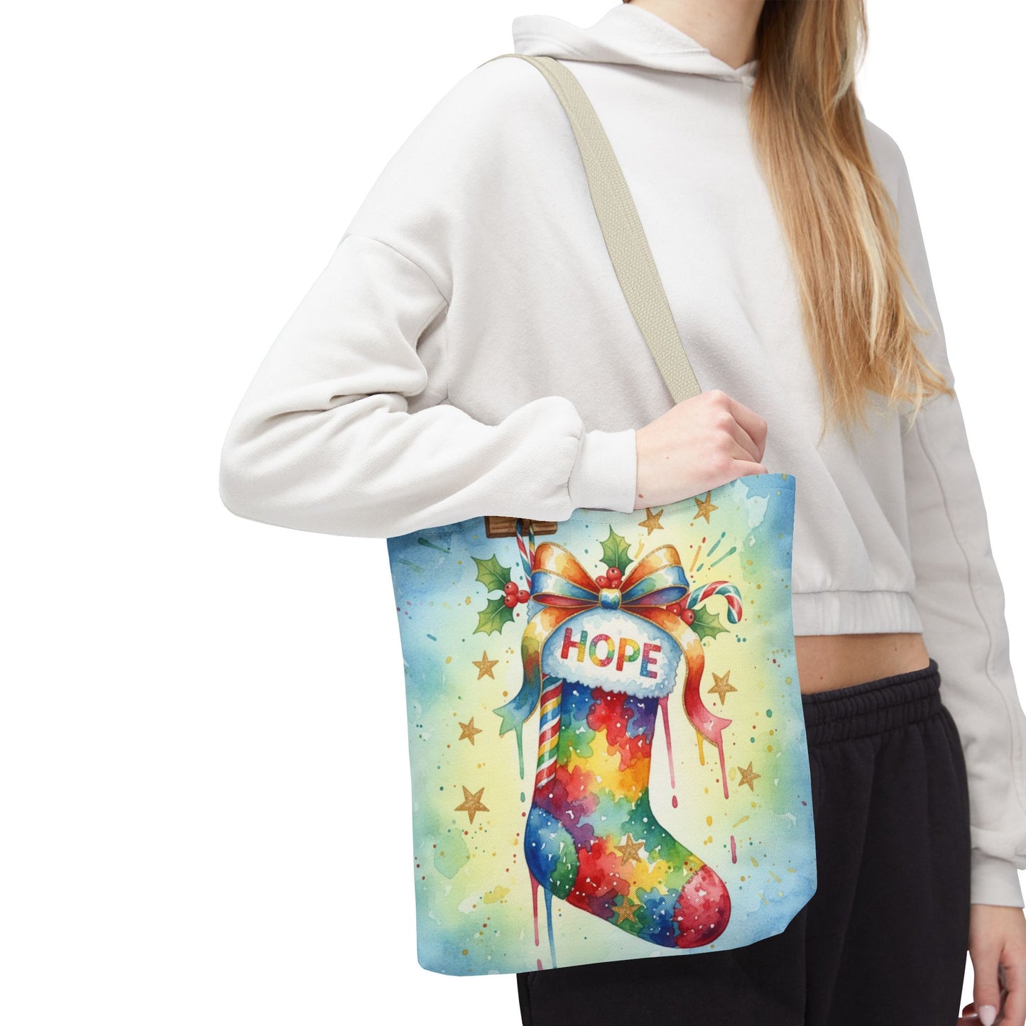 Colorful Holiday Hope Tote Bag