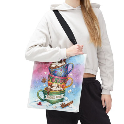Colorful Hot Cocoa Tote Bag – Festive Winter Vibes